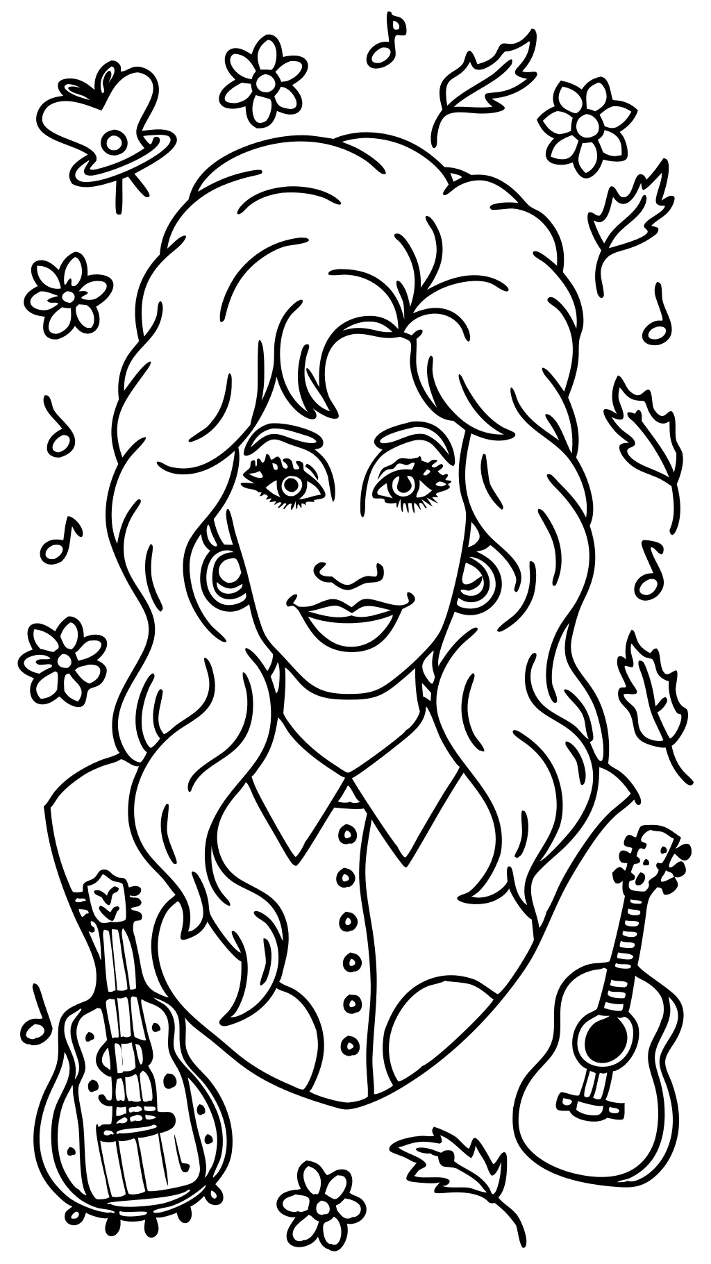 Página para colorear de Dolly Parton